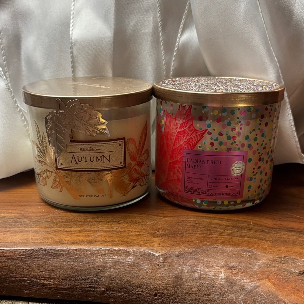 Bath & Body Works Autumn and Radiant Red Maple 3-wick Candles